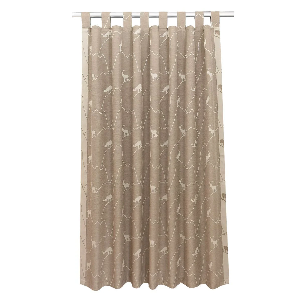 Schlaufenschal Breno mit Steinbock beige-braun