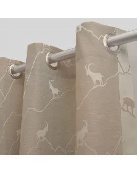 Seitenschal Breno mit Steinbock beige Detailbild Ösen