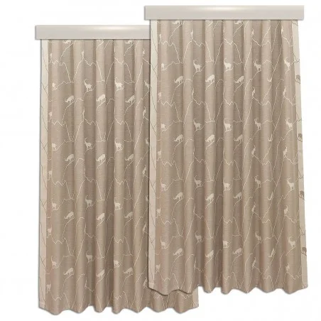 Landhaus-Reihbandschals Breno mit Steinbock beige