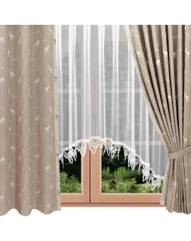 Landhaus-Dekoschals Breno mit Steinbock beige Beispielbild
