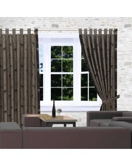 Schlaufenschal Breno mit Steinbock braun am Fenster