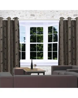 Ösenschal Breno mit Steinbock braun am Fenster