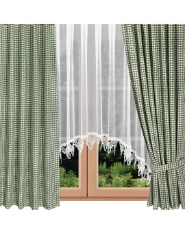 Dekoschal Leni Grün kariert mit Herzen am Fenster