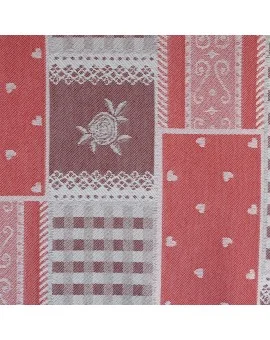 Stoffmuster Marie mit Rose rot 6302921