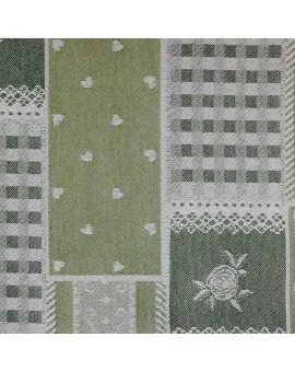 Stoffmuster Marie mit Rose grün 6302944
