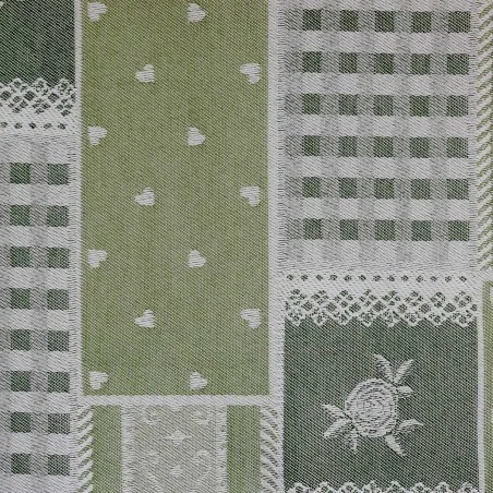Stoffmuster Marie mit Rose grün 6302944