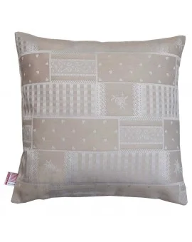 Kissen Marie mit Rose in beige