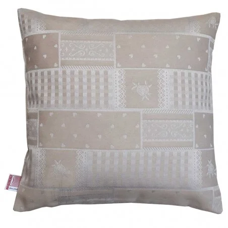 Kissen Marie mit Rose in beige