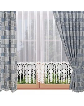 Dekoschals Marie mit Rose in blau am Fenster