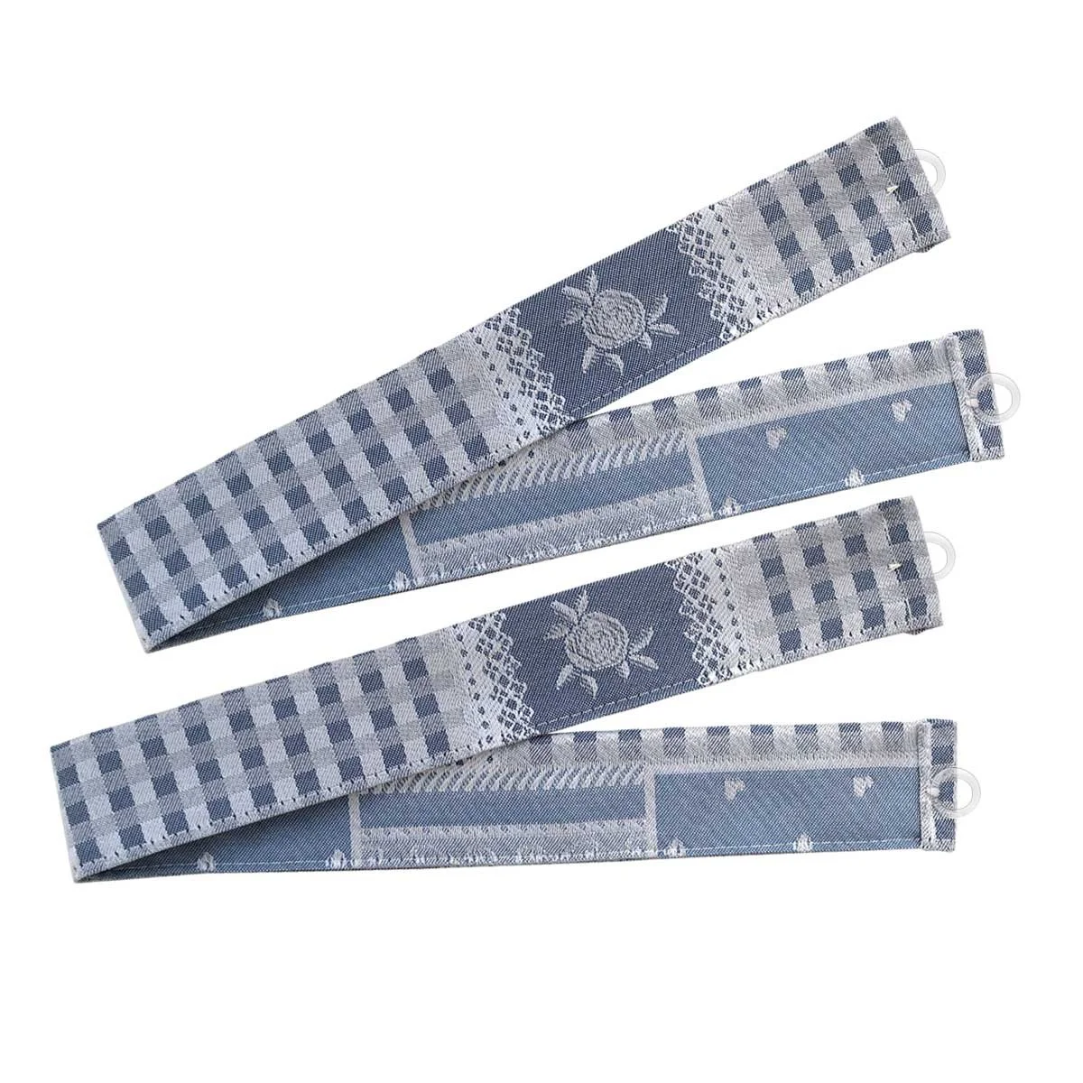 2 Raffhalter Marie mit Rose in blau