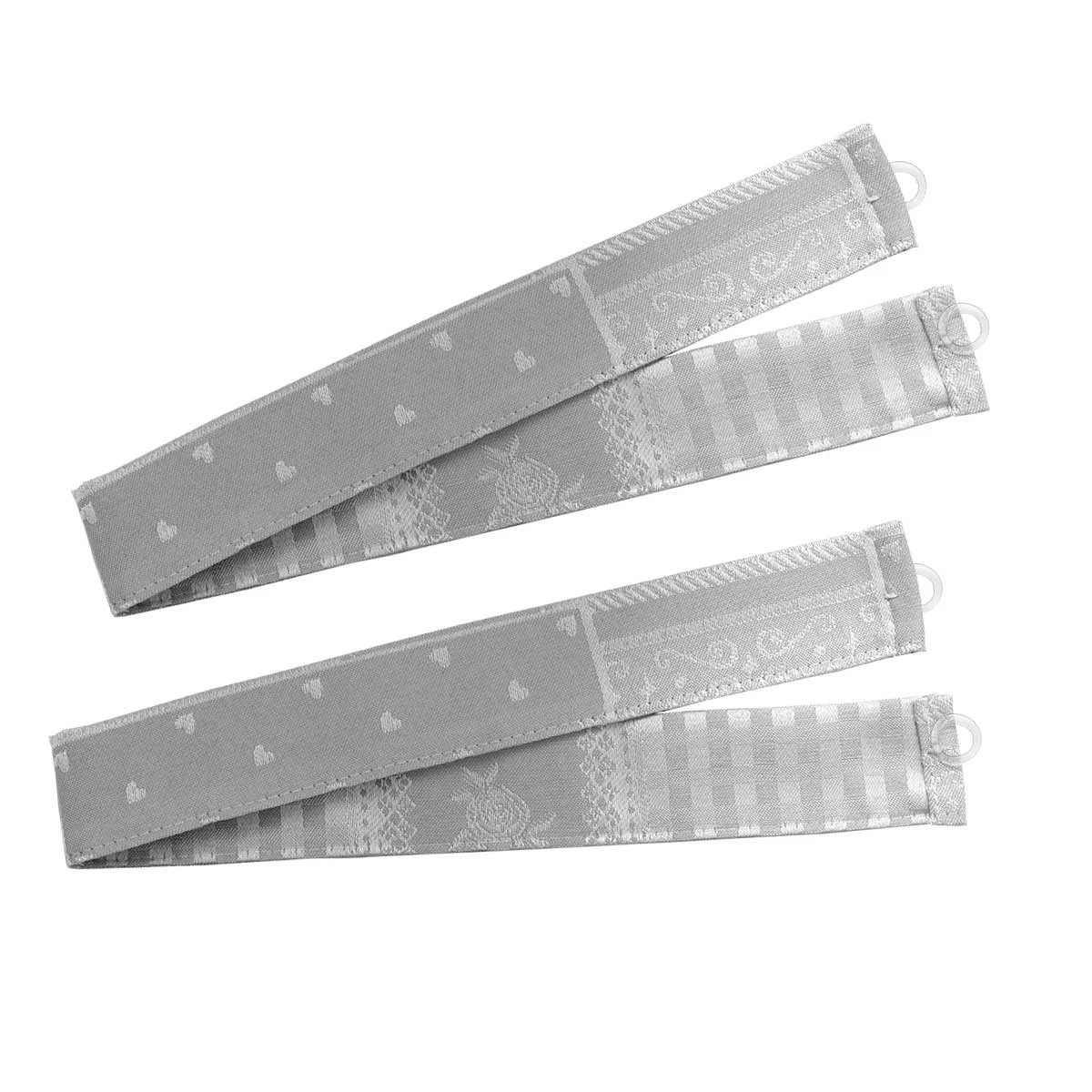 2 Raffhalter Marie mit Rose in grau