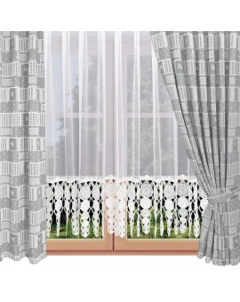 Dekoschals Marie mit Rose in grau am Fenster