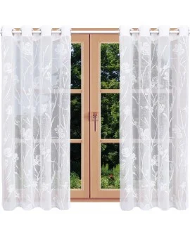 Fensterdeko Rory in weiß mit Blumen-Muster Beispielbild