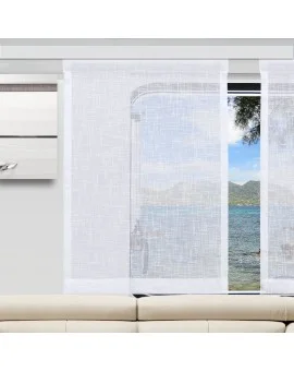 Caravan Schiebegardine Rebecca weiß 2 Stück an einem Caravan-Fenster