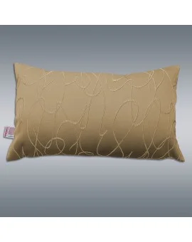 Kissen Joran in beige mit Effektstickerei