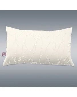 Dekokissen Joran in wollweiß 50 x 30 cm mit Effektstickerei