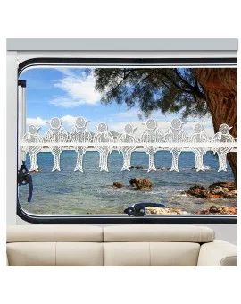 Caravan Scheibengardine Spatzen am Fenster