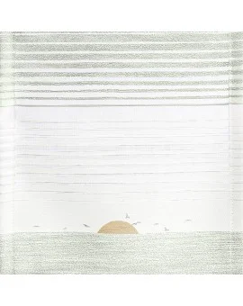 Wohnmobil-Dekoschal Duna grün mit Effektstreifen Detailbild
