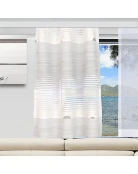 Caravan-Gardine Duna beige-hellgrau mit Streifen-Muster Beispielbild