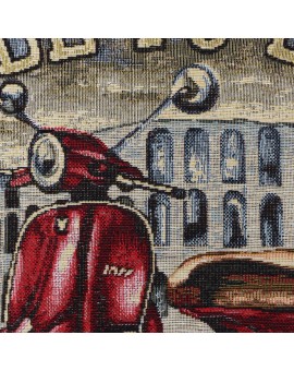 Kissen mit rotem Kult-Motoroller Detailbild
