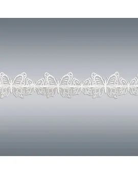 Kurzgardine Schmetterlinge in weiß Musterbild