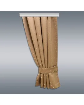 Wohnwagen-Gardine Cupido braun-beige gerafft Musterbild