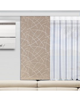 Schiebevorhang Talisa braun Beispielbild kombiniert mit Wohnwagen-Store