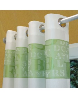 Seitenschal Sinus Vorhang in grün mit Chromösen
