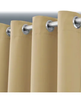 Verdunklungs-Vorhang Mattis beige Ösenschal Sunout Fertiggardine Detailansicht Ösen