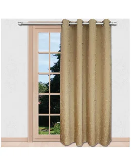 Deko-Vorhang Joran in beige Beispielbild am Fenster