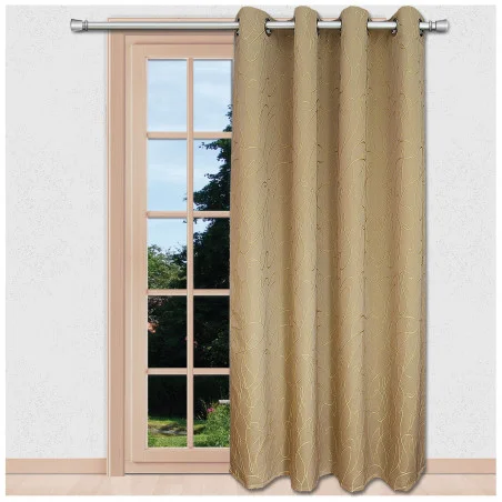 Deko-Vorhang Joran in beige Beispielbild am Fenster