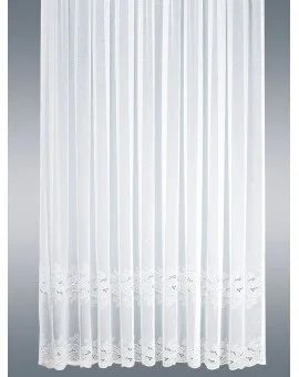 Fertigstore Emilia Stickereistore Gardine Sablé weiß Plauener Spitze