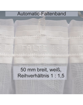 Dekovorhang Matou mit Faltenband Rückseite