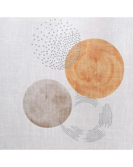 Vorhang Matou in orange und gelb Detailbild