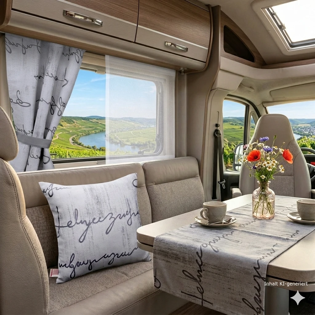 Wohnmobil Caravan-Kissen IVO grau Kissenhülle Wohnwagen-Deko