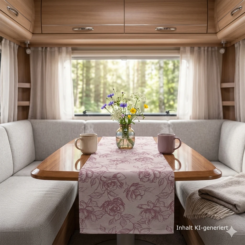Tischläufer Ilvy Rose rosé für Wohnmobil