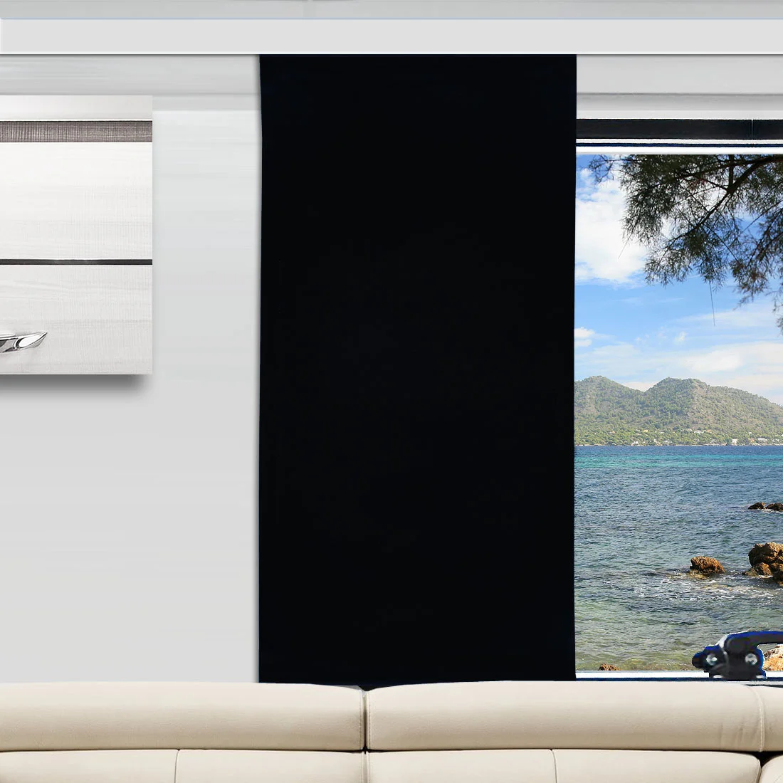 Wohnmobil-Flächenvorhang Mattis in schwarz