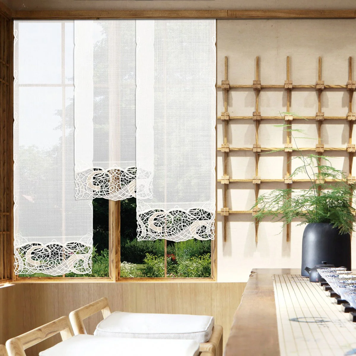 Flächenvorhänge Venna mit Plauener Spitze